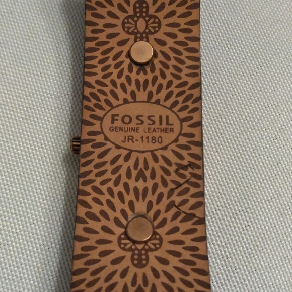 Fossil Watch Women Bronze Tone Brown Dial 23mm Cuff Leather Band JR1180 - Picture 5 of 9